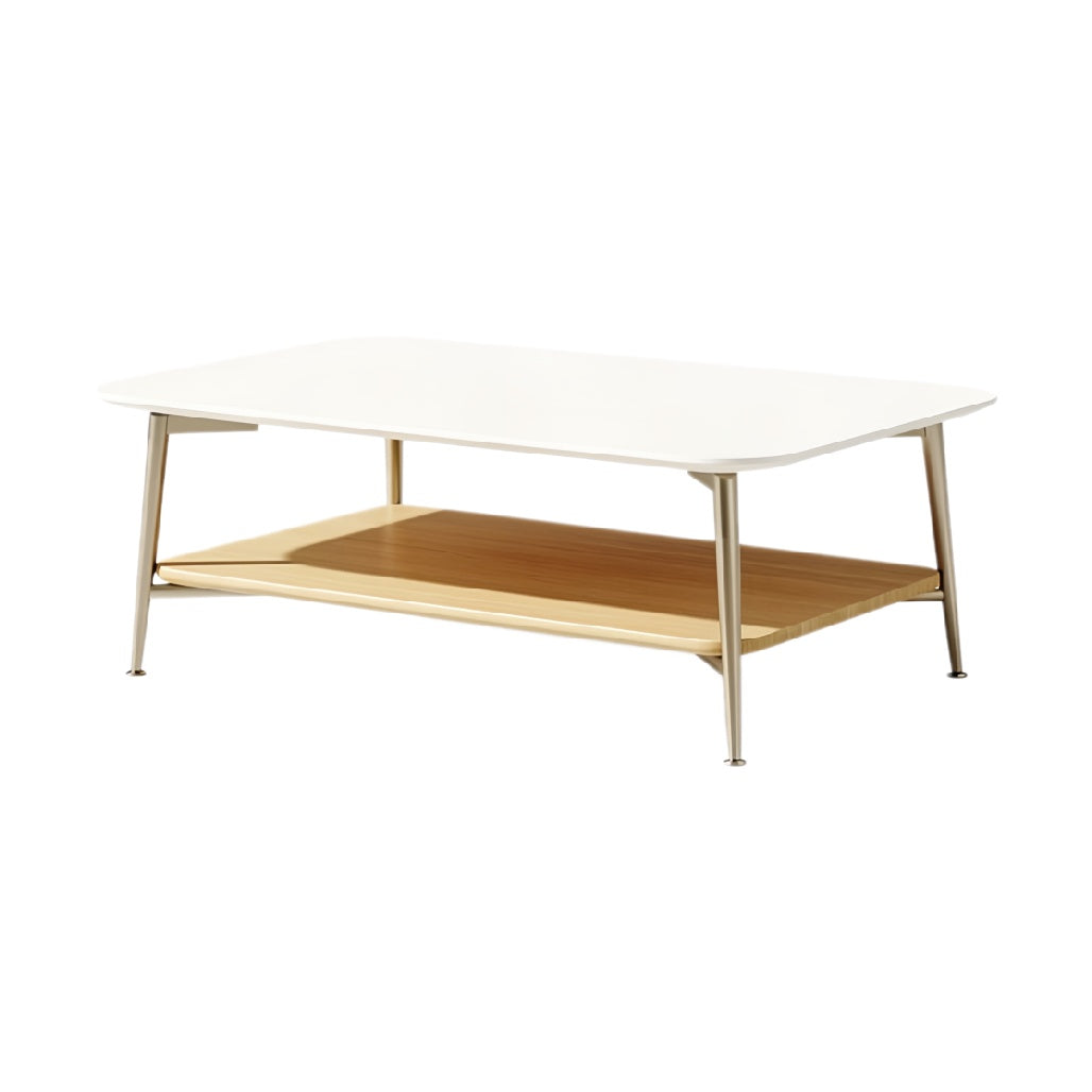 **Zwevende Salontafel met Houten Ondersteuning**