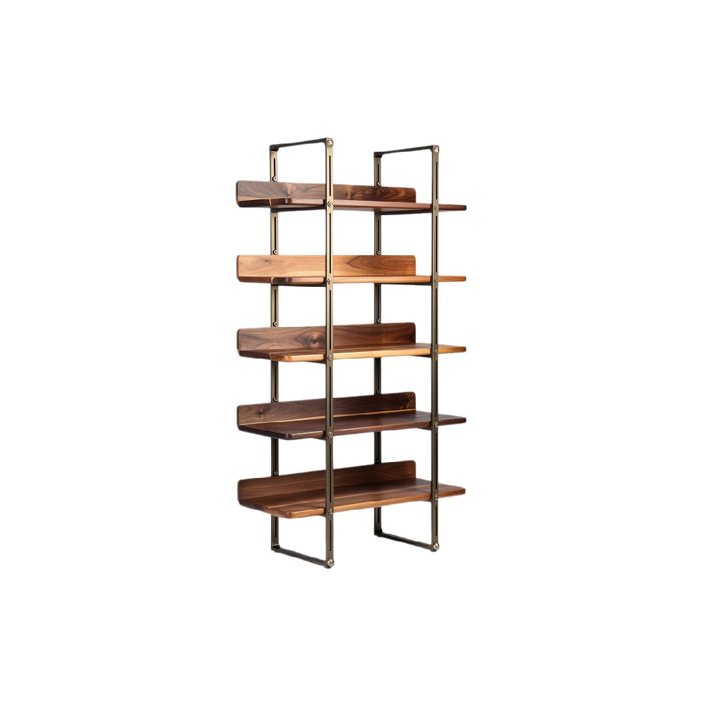 Technische titel in het Nederlands: **Industrieel boekenrek van hout en metaal**