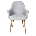 **Moderne stoffen stoel met houten poten**